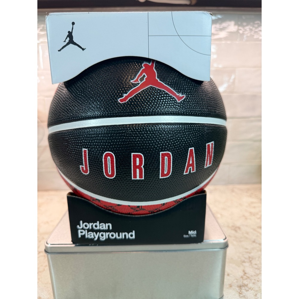 Jordan Playground Outdoor Basketball Mid Size 6 Black Red